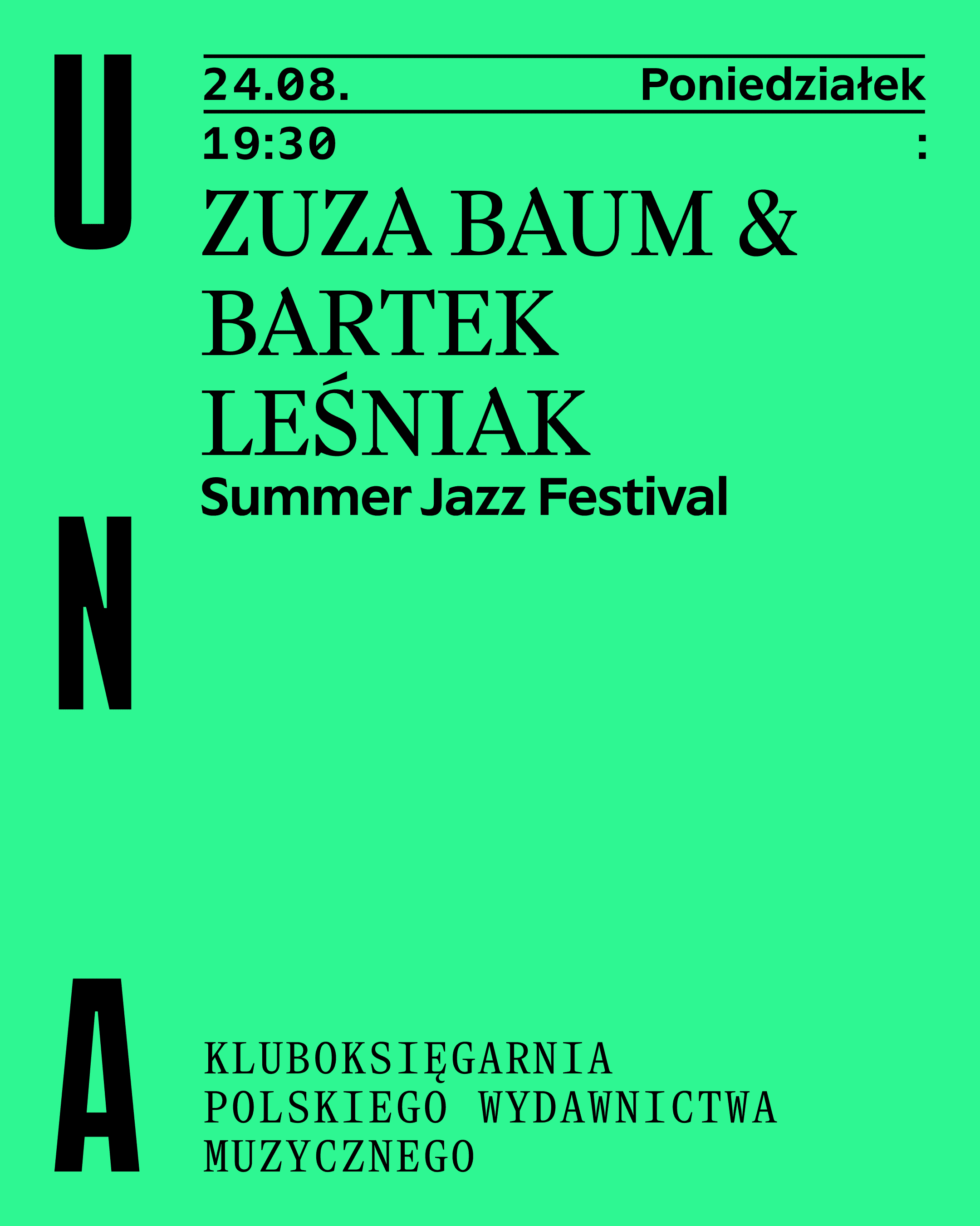 Event poster: Zuza Baum & Bartek Leśniak