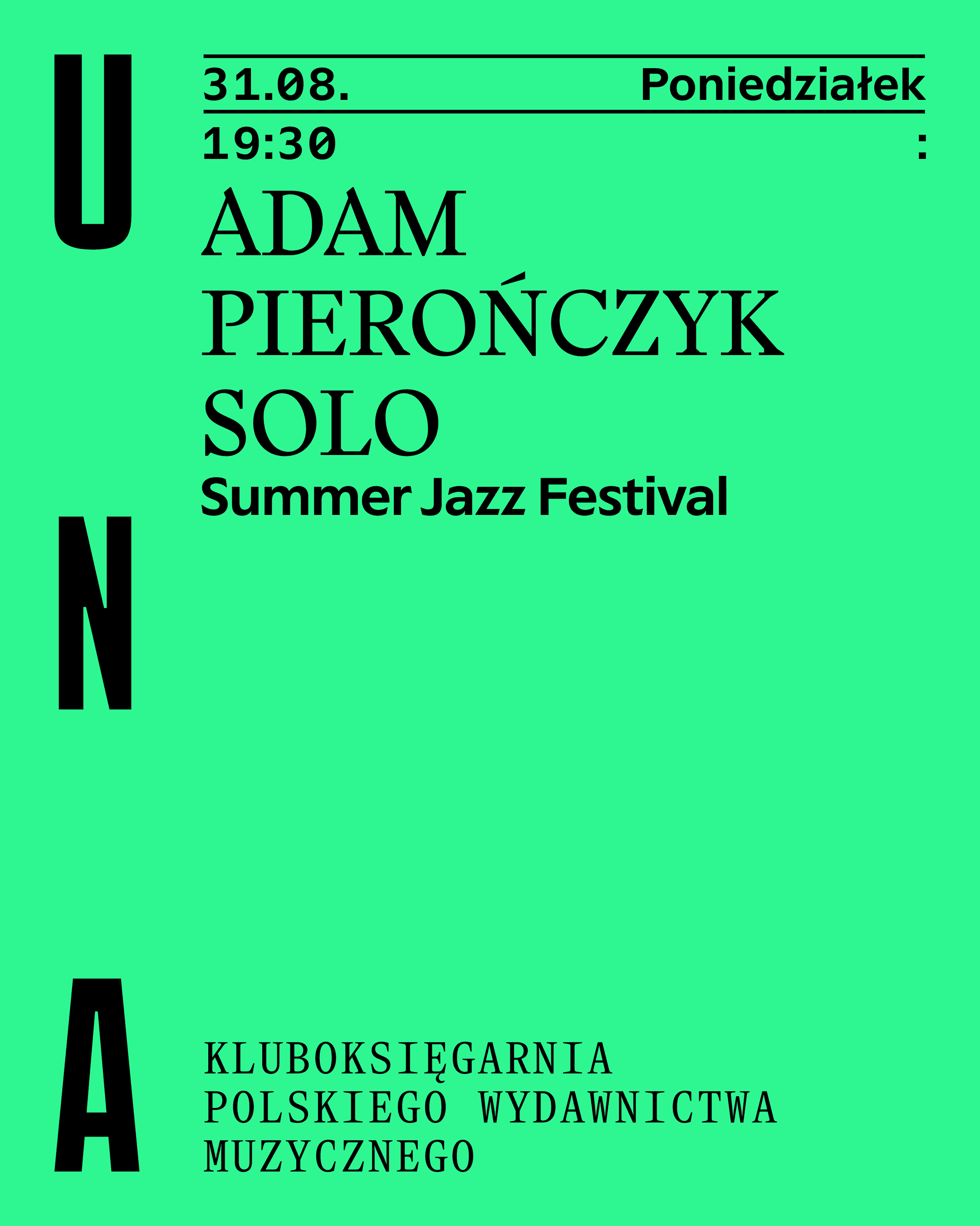 Event poster: Adam Pierończyk Solo