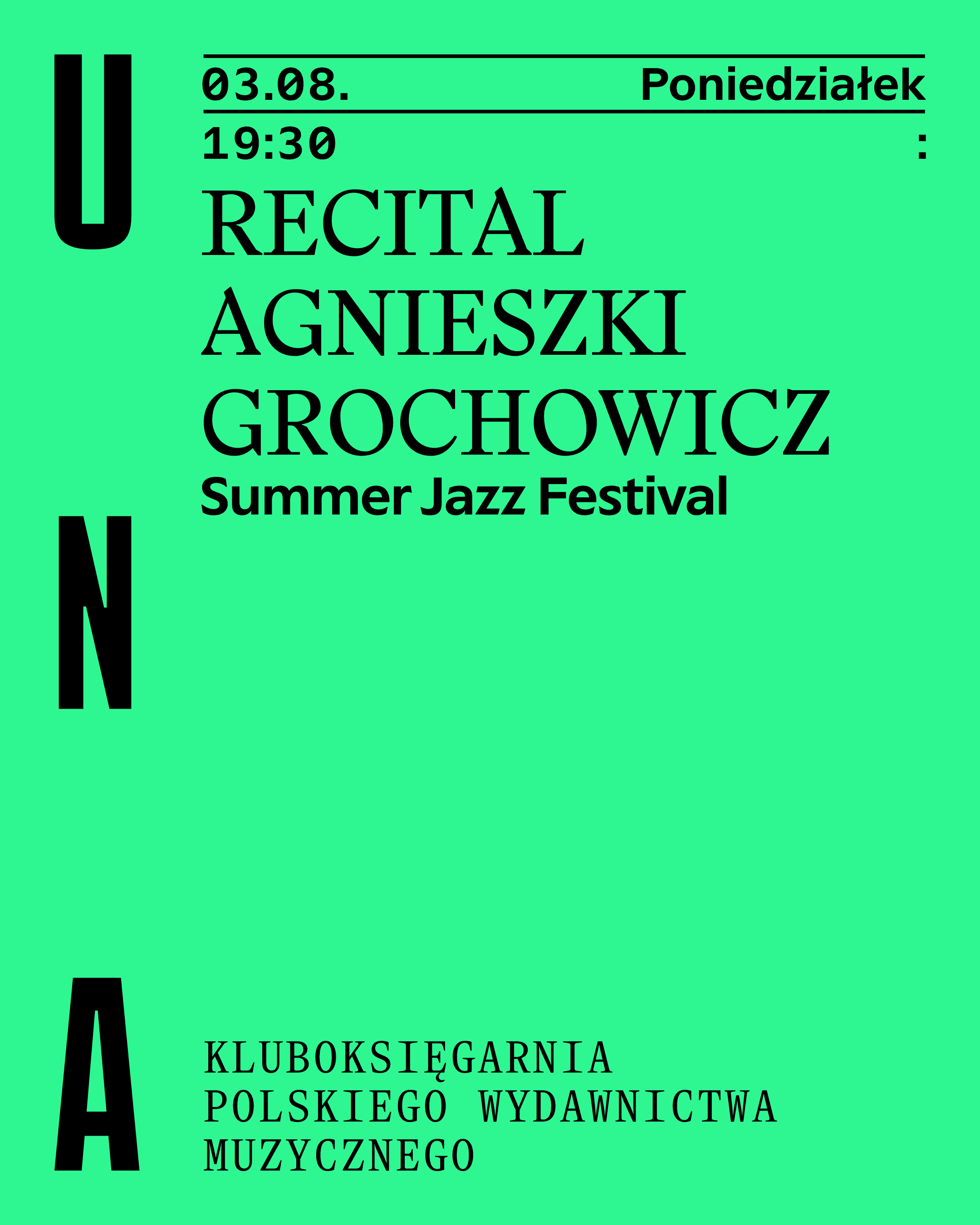 Event poster: Agnieszka Grochowicz | recital