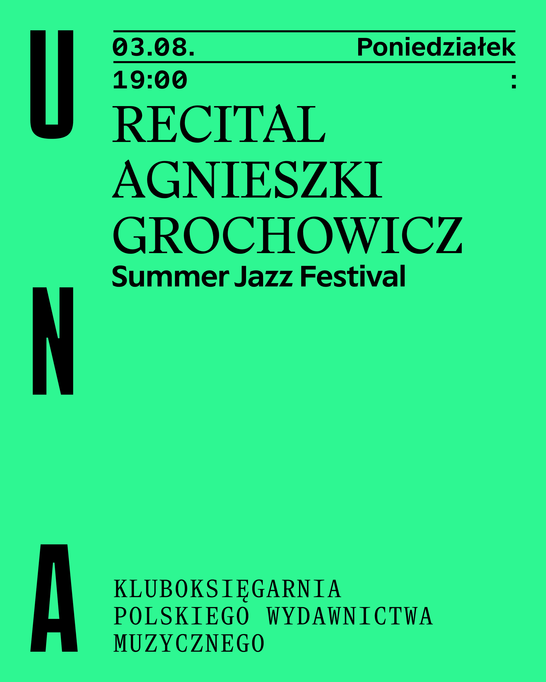 Event poster: Agnieszka Grochowicz | recital
