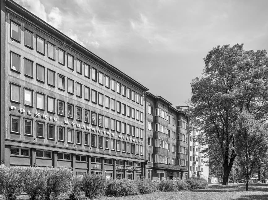 Front of the PWM building in Kraków
