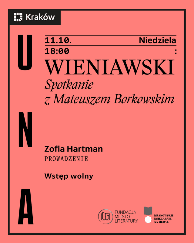 Event poster: WIENIAWSKI | spotkanie z Mateuszem Borkowskim