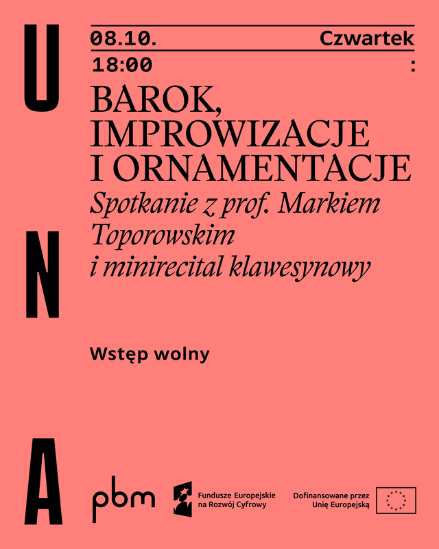 Event poster: Minirecital klawesynowy i spotkanie z prof. Markiem Toporowskim